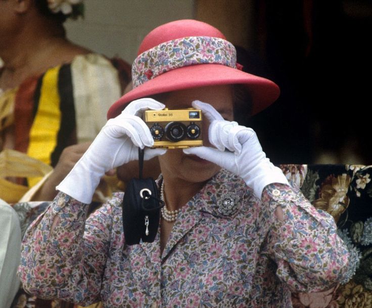 Queen Elizabeth II with her Rollei 35