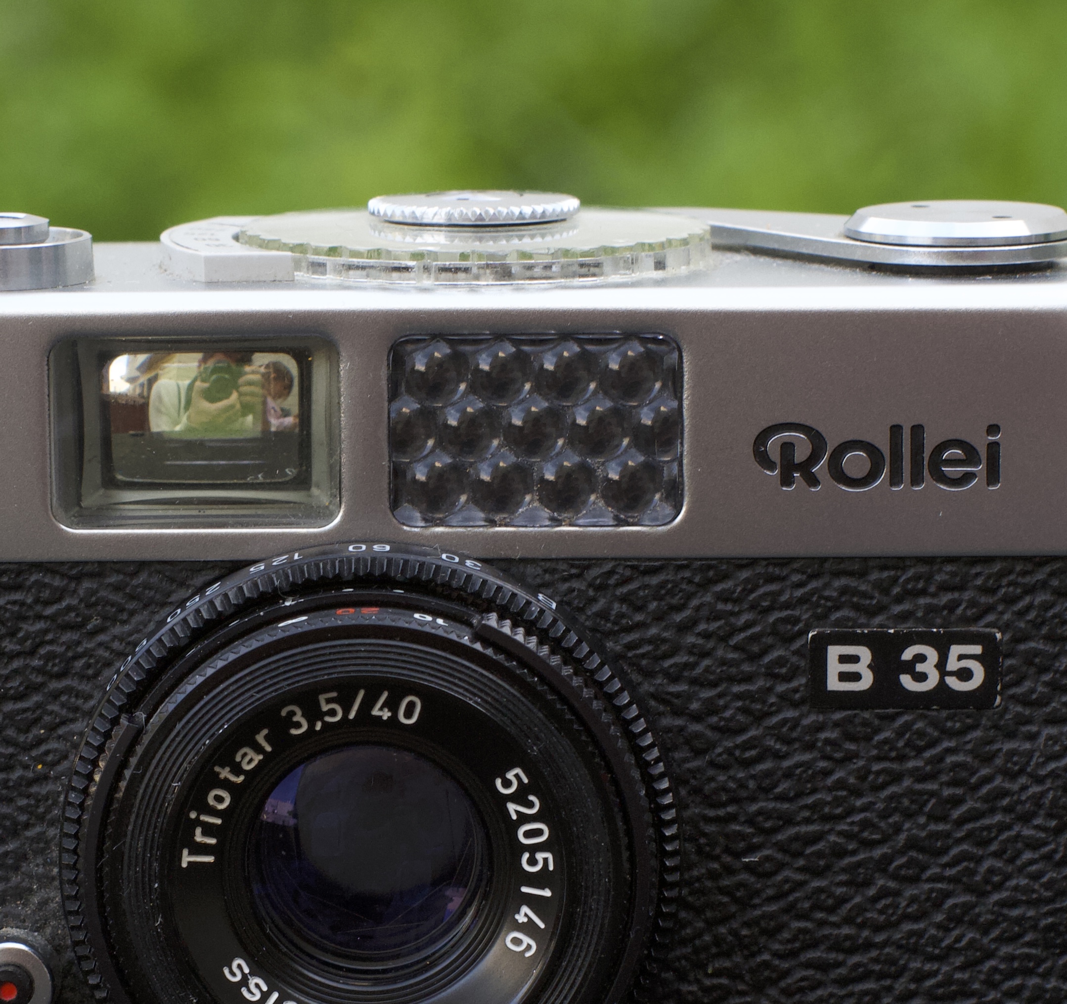 Close-up of the selenium meter cells