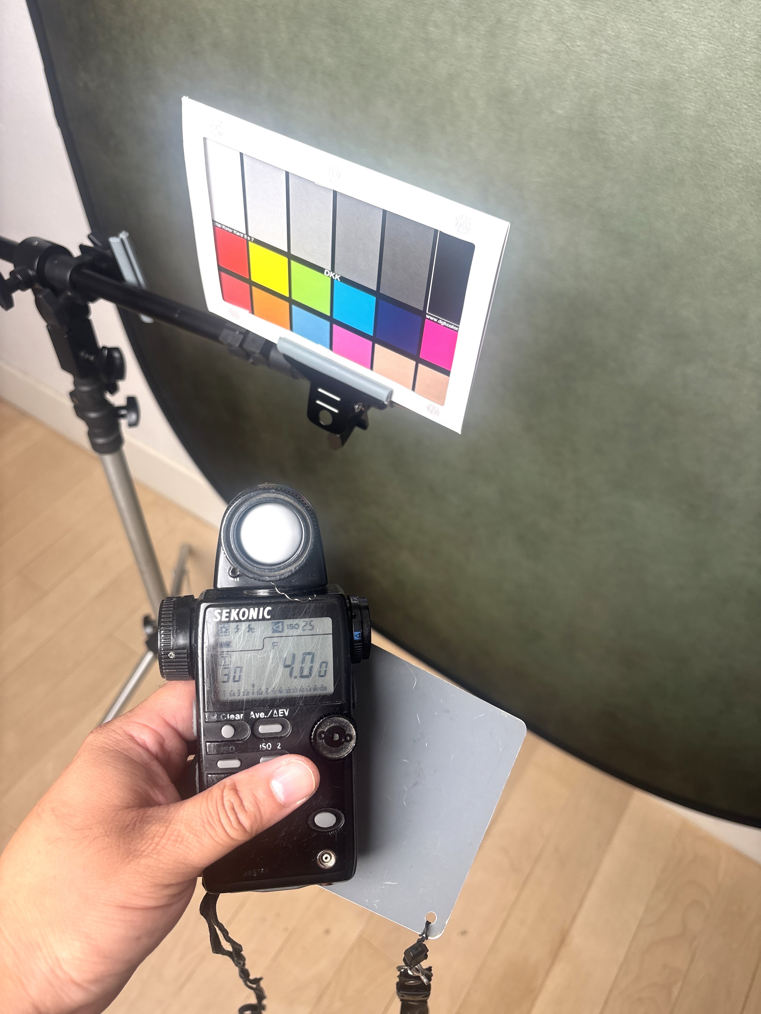 Sekonic meter reading during Sakawa Pan bracket testing
